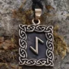 Rune Bronze Schmuck eihwaz Anhänger älteres Futhark