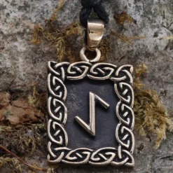 Rune Bronze Schmuck eihwaz Anhänger älteres Futhark