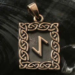 Rune Bronze Schmuck eihwaz Anhänger älteres Futhark