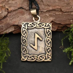 Rune Bronze Schmuck eihwaz Anhänger älteres Futhark