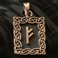 Rune Bronze Schmuck fehu Anhänger älteres Futhark