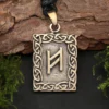 Rune Bronze Schmuck hagalaz Anhänger älteres Futhark