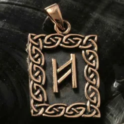 Rune Bronze Schmuck hagalaz Anhänger älteres Futhark