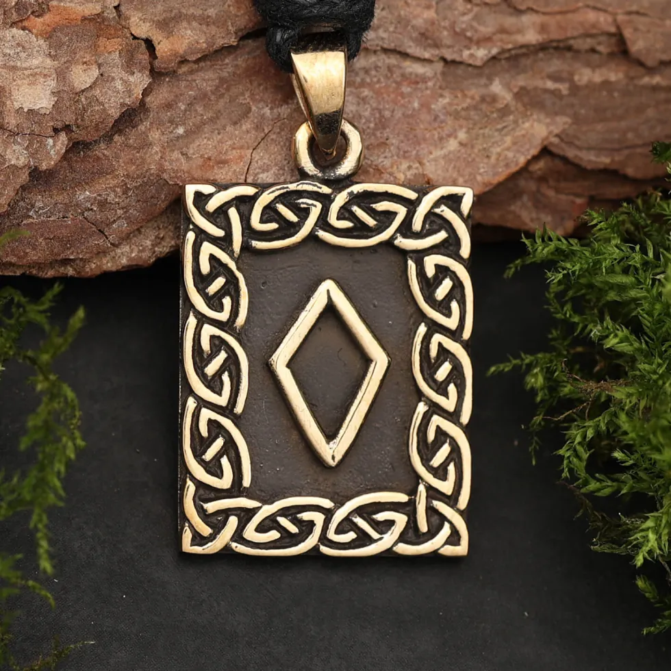 Rune Bronze Schmuck ingwaz Anhänger älteres Futhark