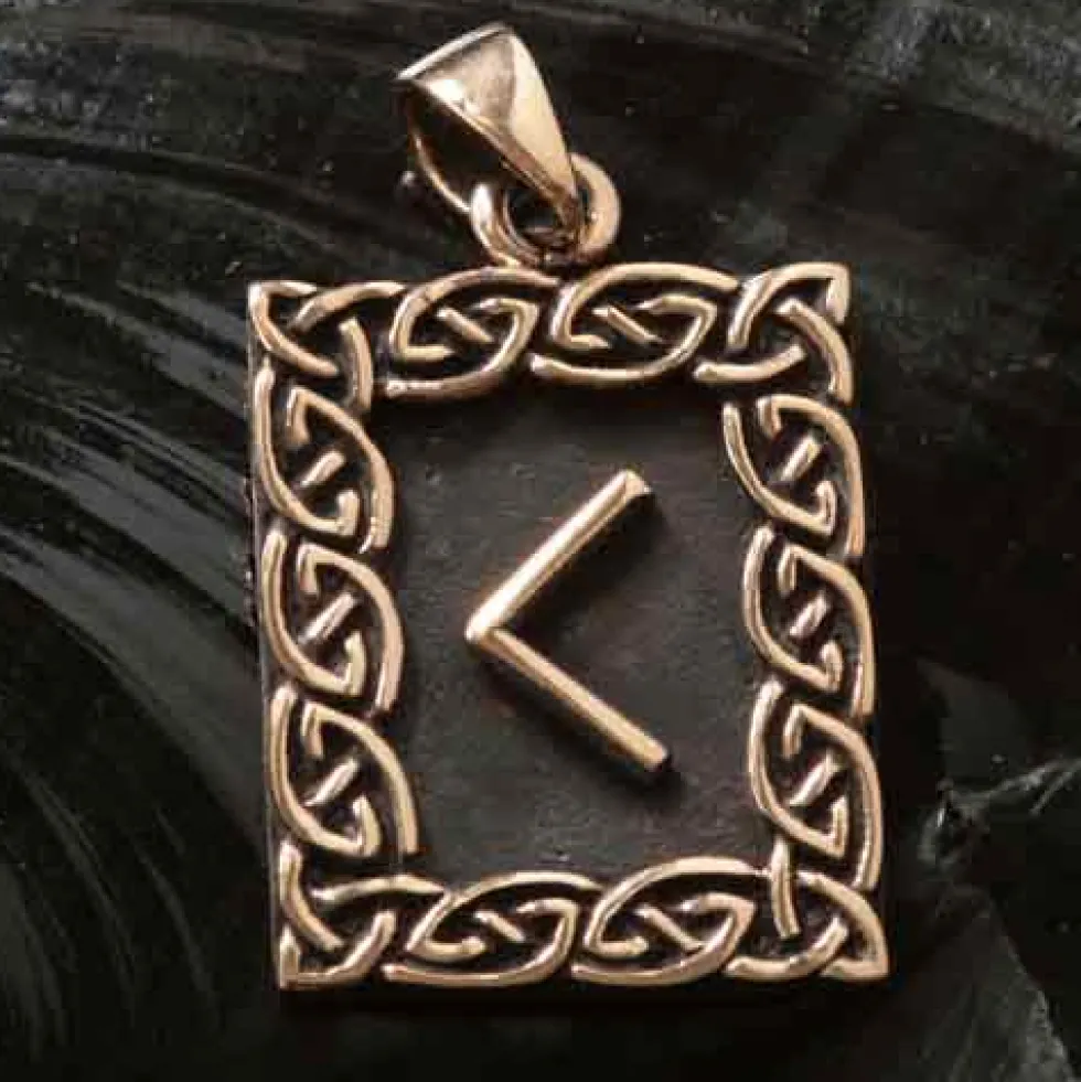 Rune Bronze Schmuck kaunaz Anhänger älteres Futhark