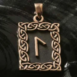 Rune Bronze Schmuck laguz Anhänger älteres Futhark