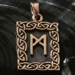 Rune Bronze Schmuck mannaz Anhänger älteres Futhark