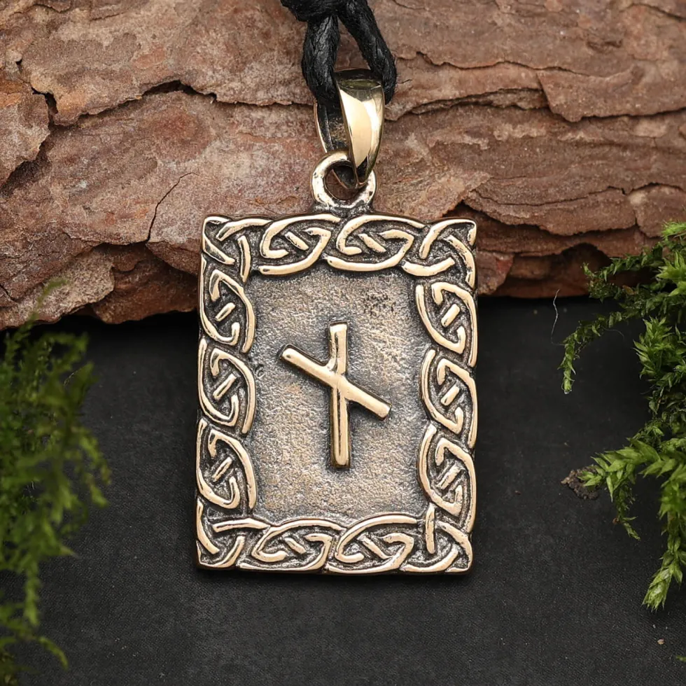 Rune Bronze Schmuck naudhiz Anhänger älteres Futhark