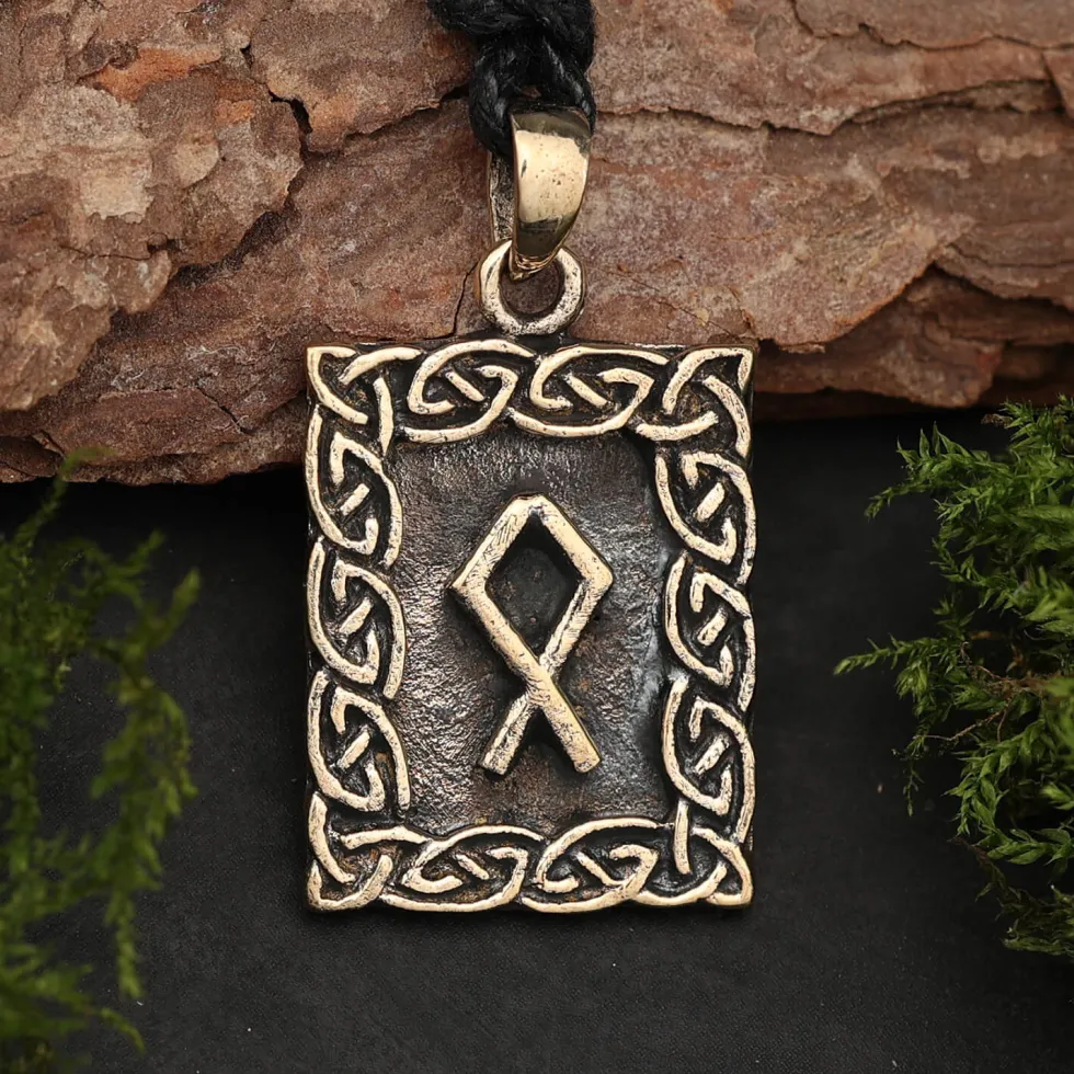 Rune Bronze Schmuck othala Anhänger älteres Futhark