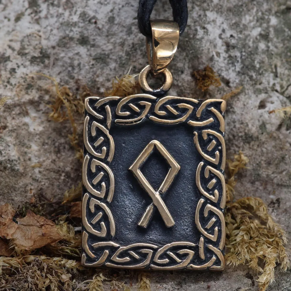 Rune Bronze Schmuck othala Anhänger älteres Futhark