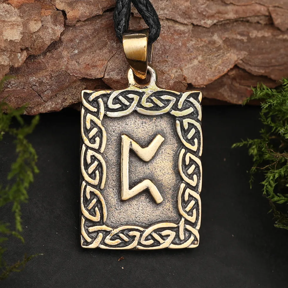 Rune Bronze Schmuck perthro Anhänger älteres Futhark