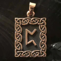 Rune Bronze Schmuck perthro Anhänger älteres Futhark