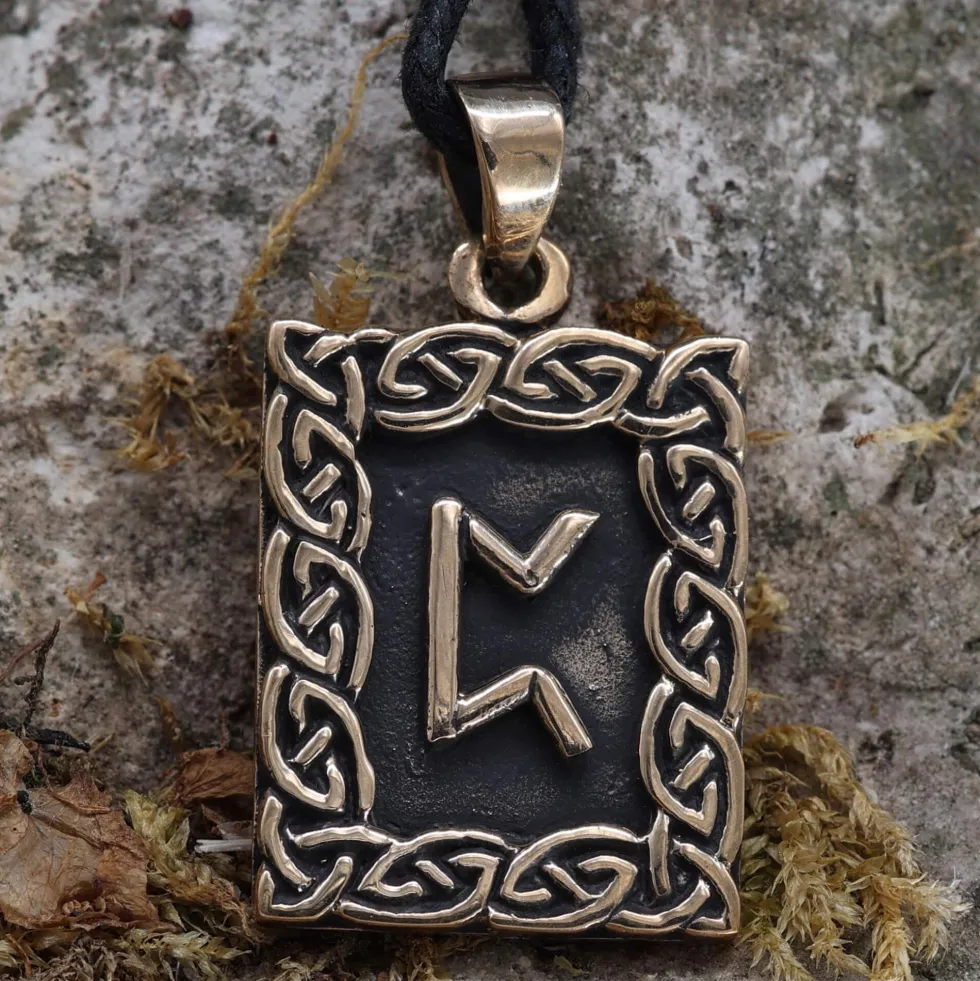 Rune Bronze Schmuck perthro Anhänger älteres Futhark