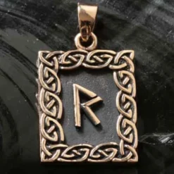 Rune Bronze Schmuck raidho Anhänger älteres Futhark