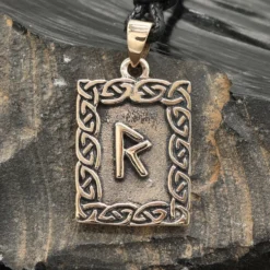 Rune Bronze Schmuck raidho Anhänger älteres Futhark