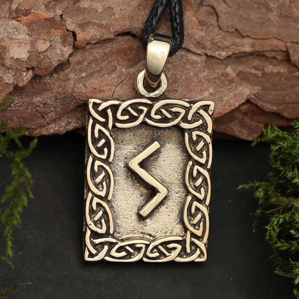Rune Bronze Schmuck sowilo Anhänger älteres Futhark