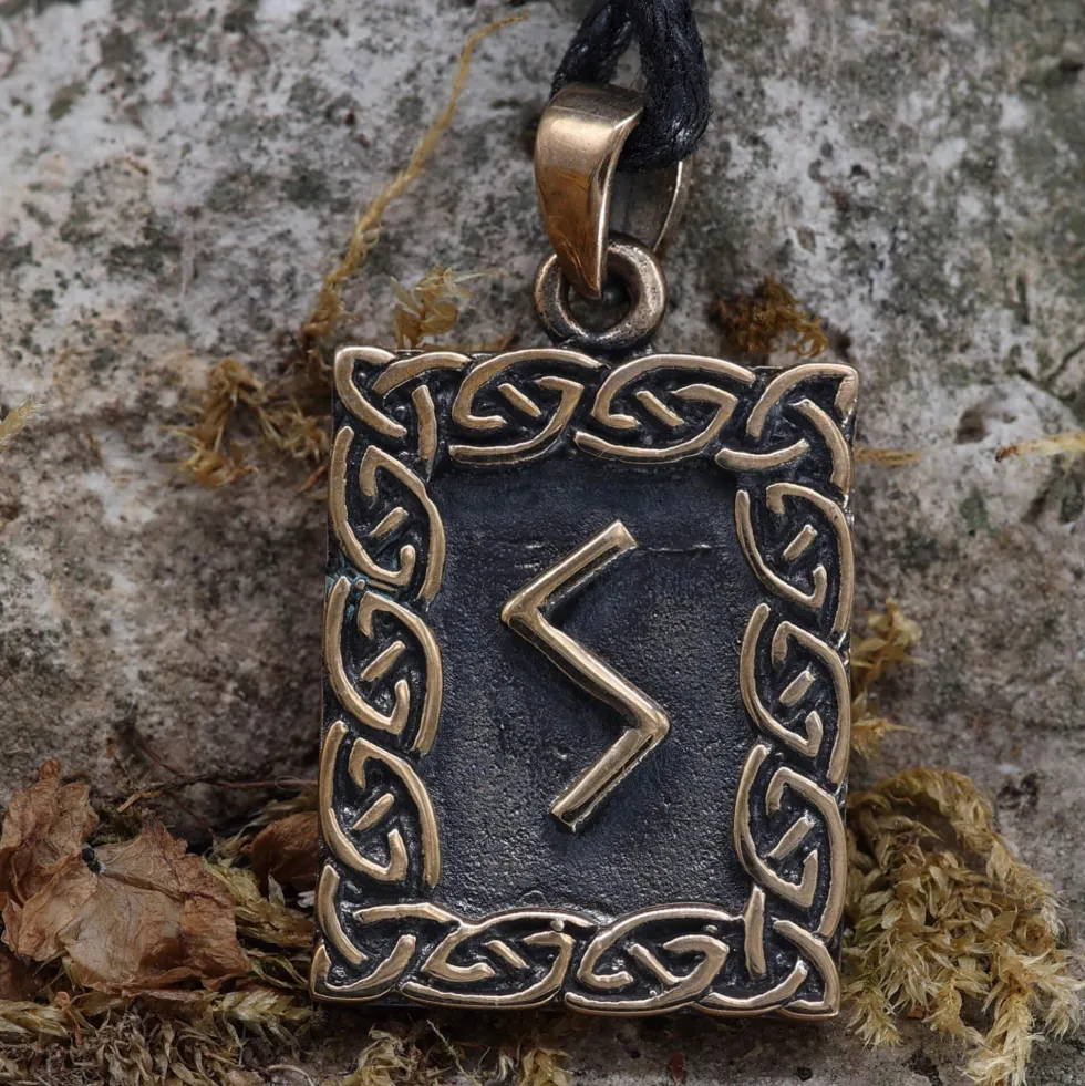 Rune Bronze Schmuck sowilo Anhänger älteres Futhark