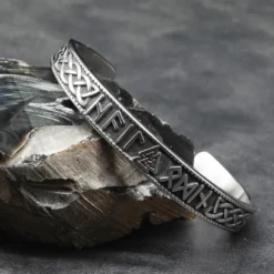Runen Armreif Edelstahl Wikinger Valknut Armspange Herren