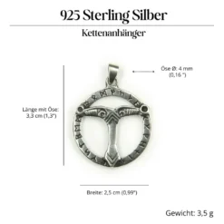 Runen Irminsul Schmuck 925 Silber Anhänger