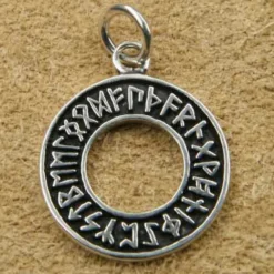 Runenkreis Schmuck Anhänger 925er Silber Runen