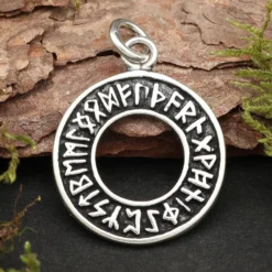 Runenkreis Schmuck Anhänger 925er Silber Runen