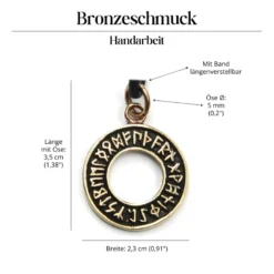 Runenkreis Schmuck Bronze Anhänger