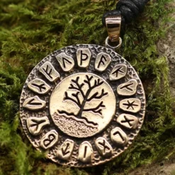 Runen Lebensbaum Bronzeschmuck Anhänger