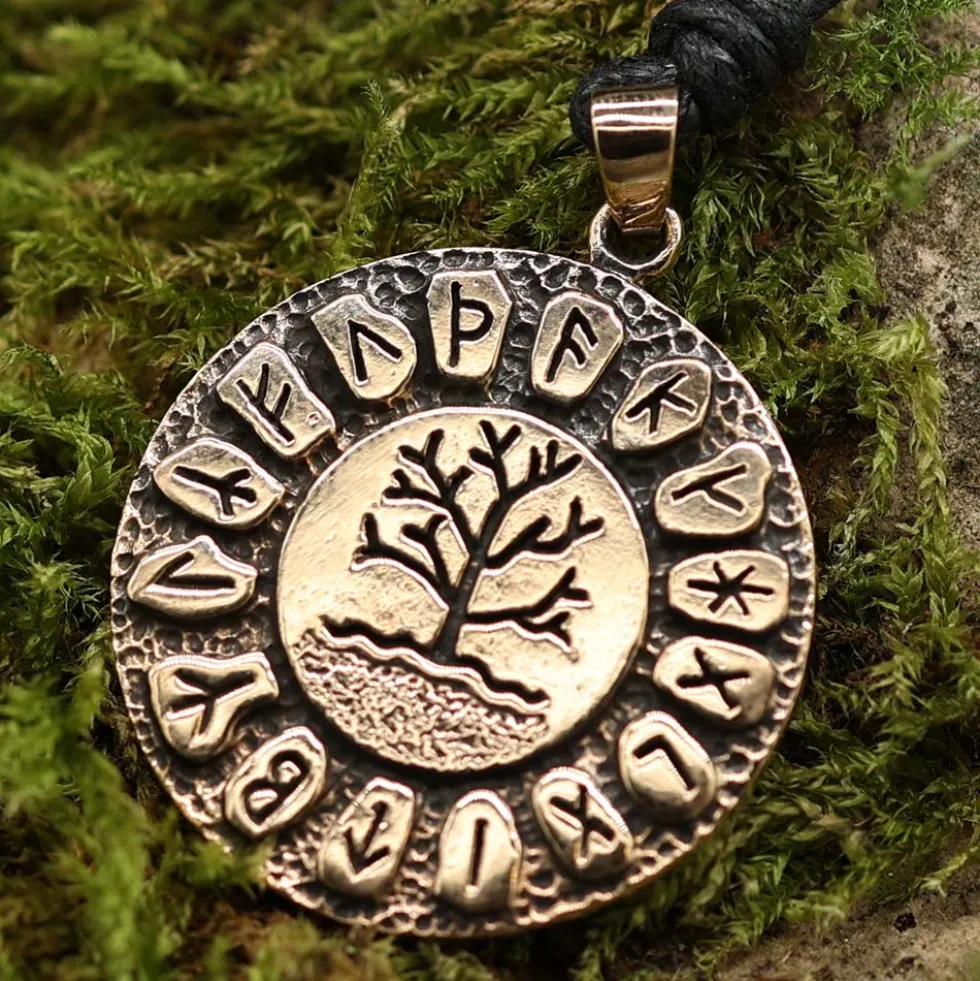 Runen Lebensbaum Bronzeschmuck Anhänger