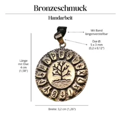 Runen Lebensbaum Bronzeschmuck Anhänger