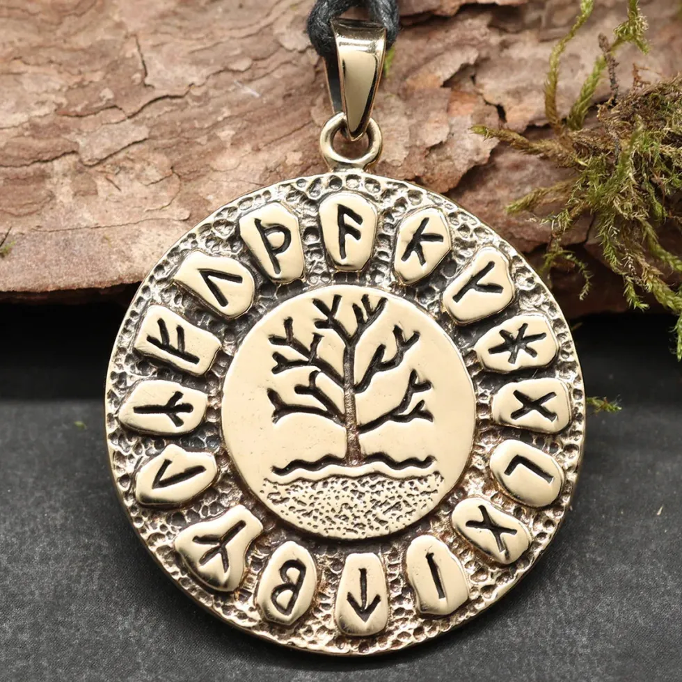Runen Lebensbaum Bronzeschmuck Anhänger