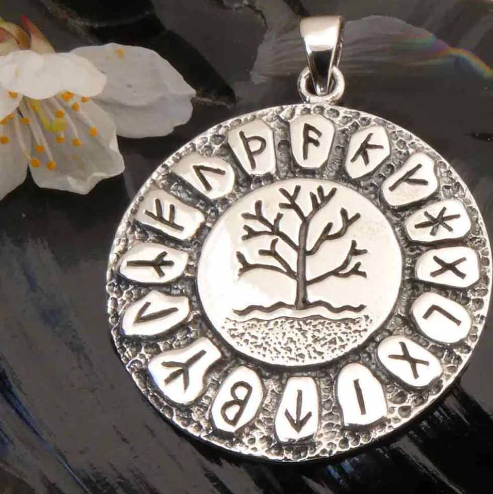Runen Lebensbaum Schmuck Anhänger aus Silber 925