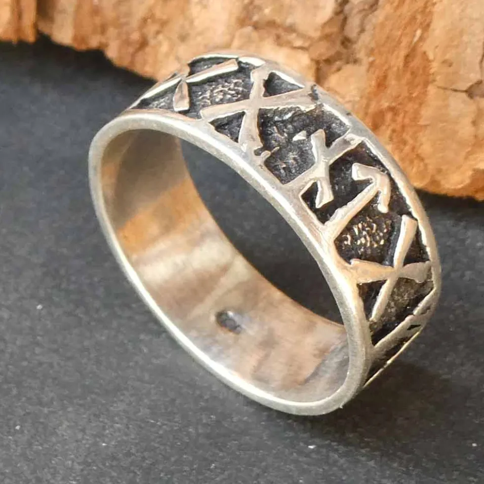 Runen Ring Schmuck Silber Bandring 925 Silber