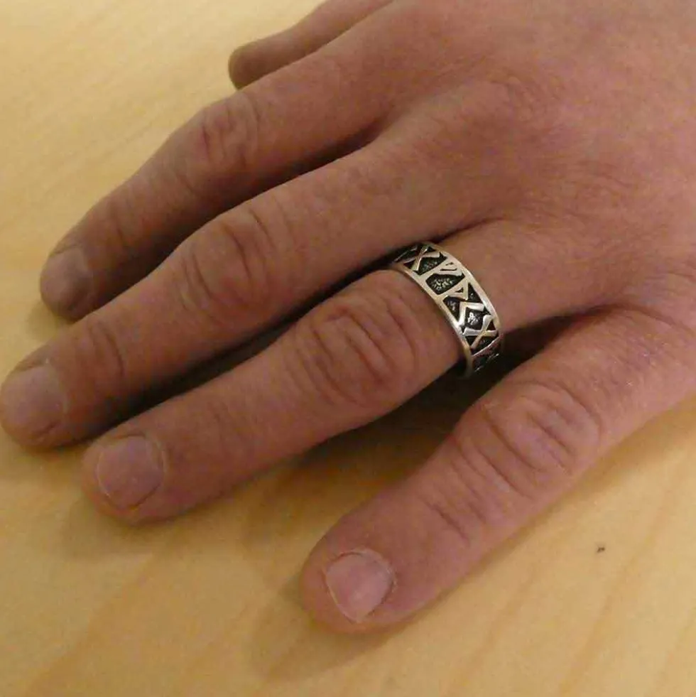 Runen Ring Schmuck Silber Bandring 925 Silber