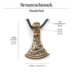 Sachsenaxt Schmuck Bronze Anhänger Mammenaxt Halskette