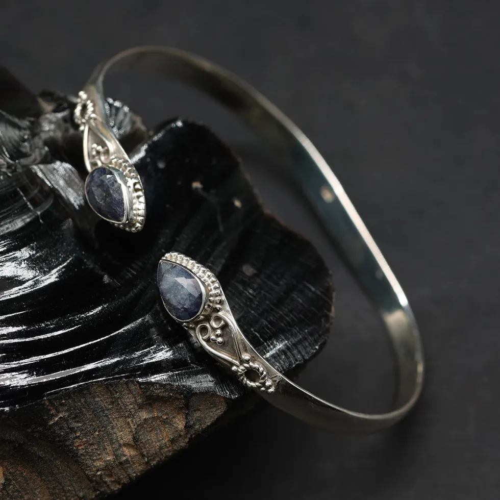 Saphire Edelstein Armband 925 Sterlingsilber Damen Armschmuck