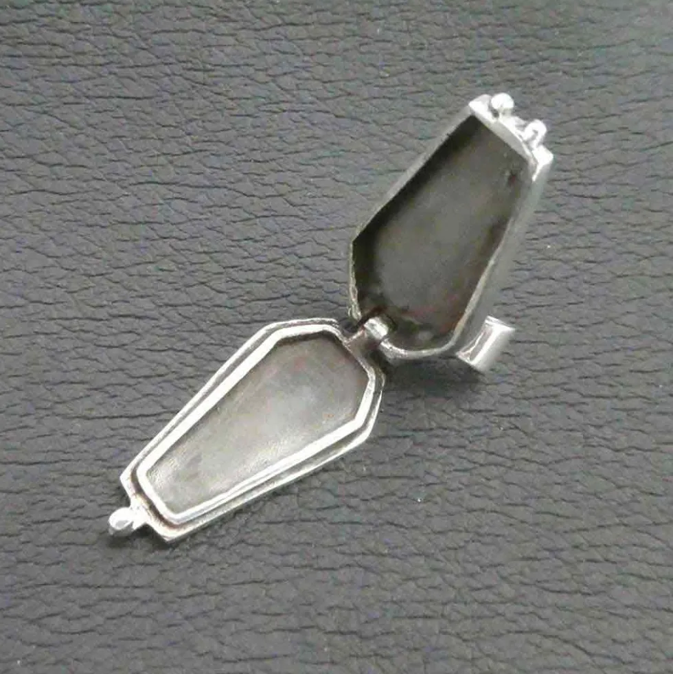 Sarg Medaillon Gothik 925 Silberschmuck Anhänger Vampir Schmuck