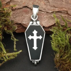 Sarg Medaillon Gothik 925 Silberschmuck Anhänger Vampir Schmuck