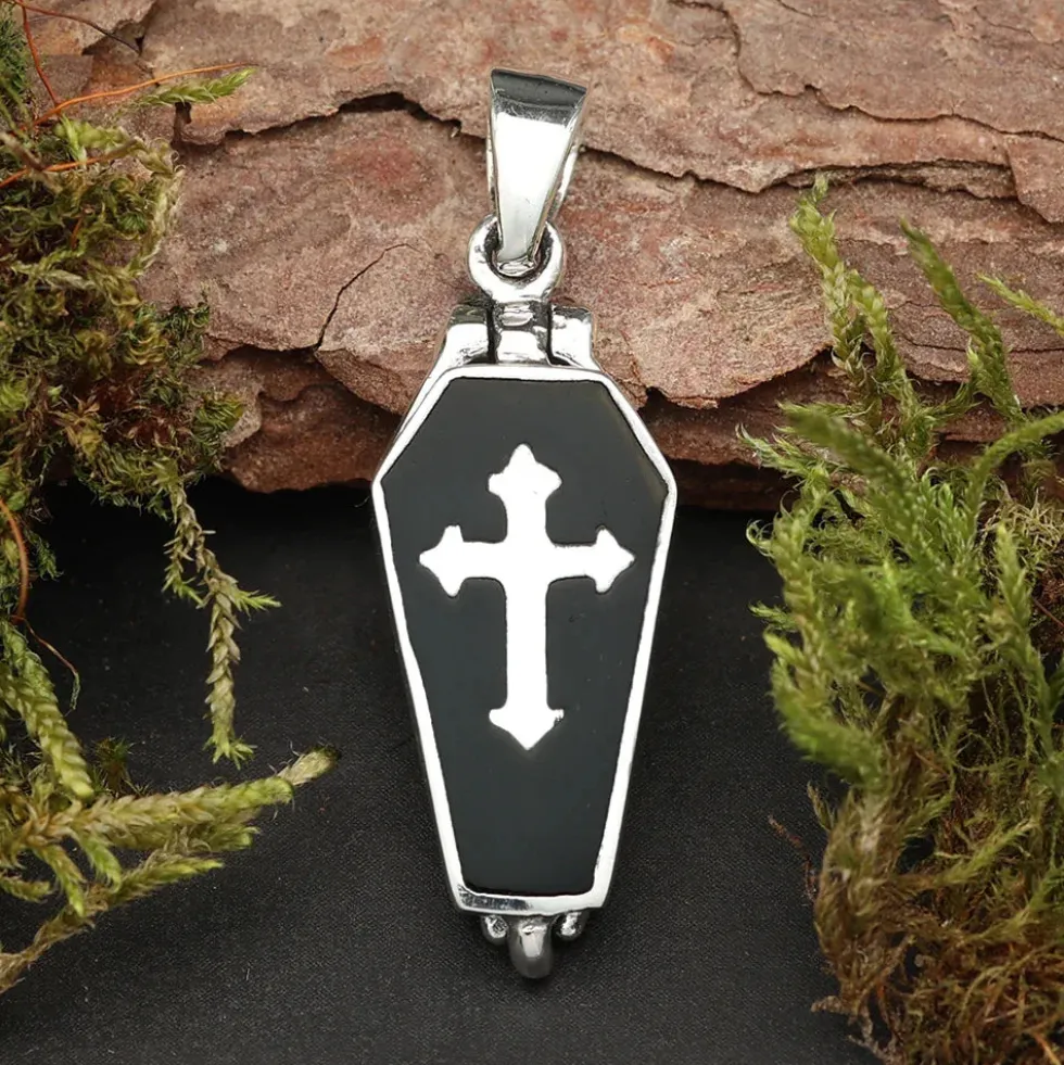 Sarg Medaillon Gothik 925 Silberschmuck Anhänger Vampir Schmuck