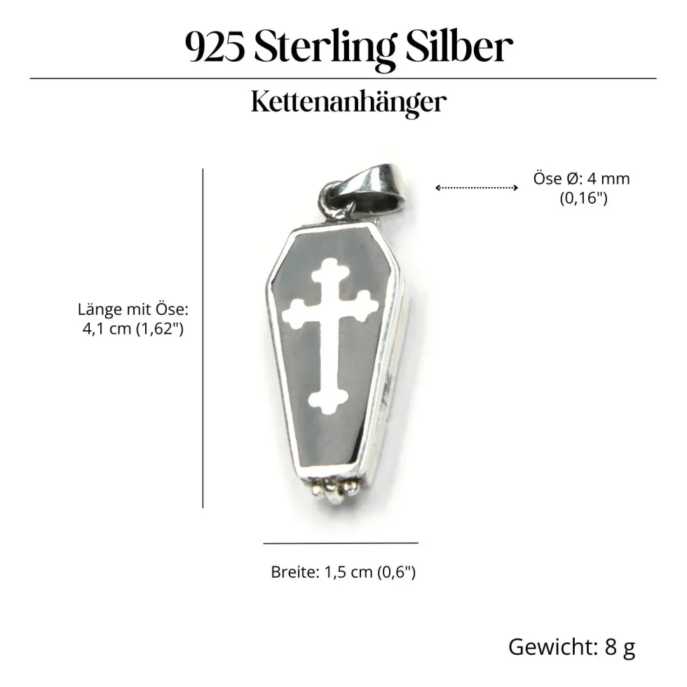 Sarg Medaillon Schmuck Anhänger aus Silber 925