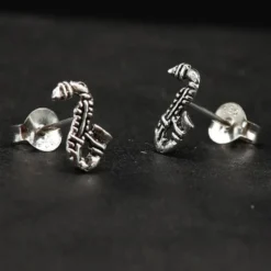 Saxophon Silber Ohrstecker Sterlingsilber Ohrschmuck