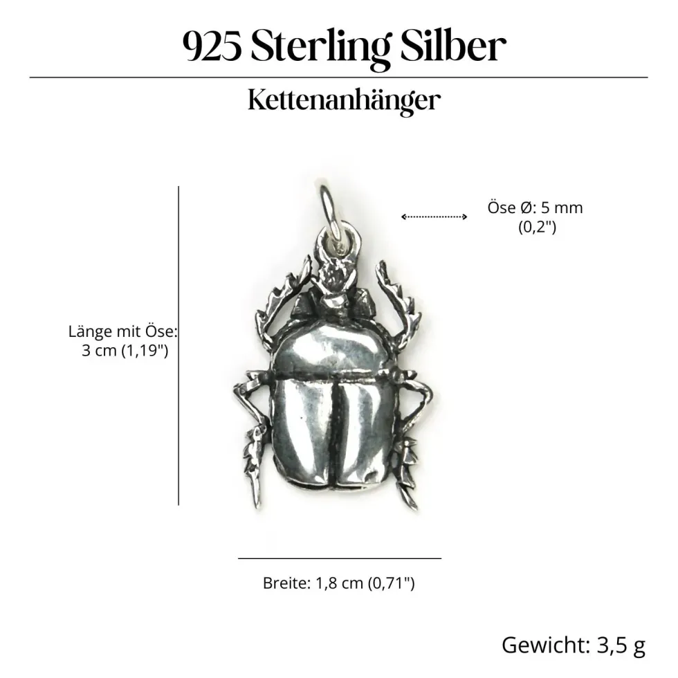 Scarabäus Anhänger Schmuck 925 Silber ägyptisch Glücksbringer
