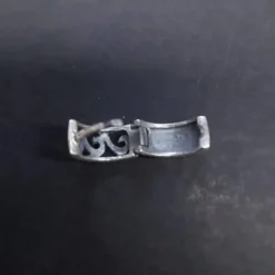 Scharnier Creole Welle 925 Silber Klappverschluß (1 Stück) edeler Ohrring