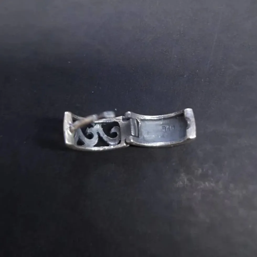 Scharnier Creole Welle 925 Silber Klappverschluß (1 Stück) edeler Ohrring
