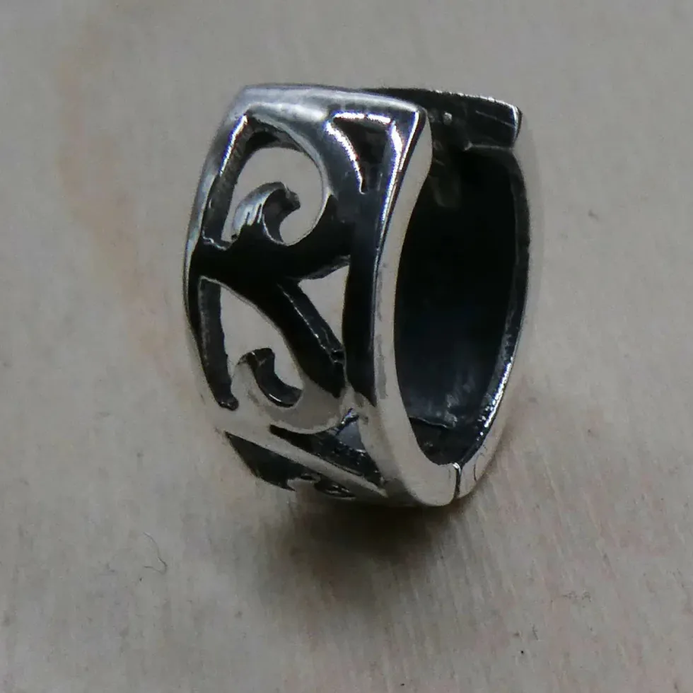 Scharnier Creole Welle 925 Silber Klappverschluß (1 Stück) edeler Ohrring