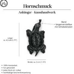 Schildkröte Kette Hornschmuck Anhänger