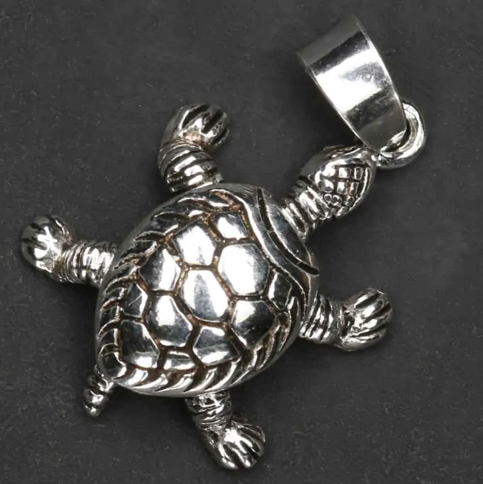 Schildkröte Schmuck Anhänger 925 Silber bewegliche Glieder