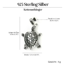 Schildkröte Schmuck Anhänger 925 Silber bewegliche Glieder