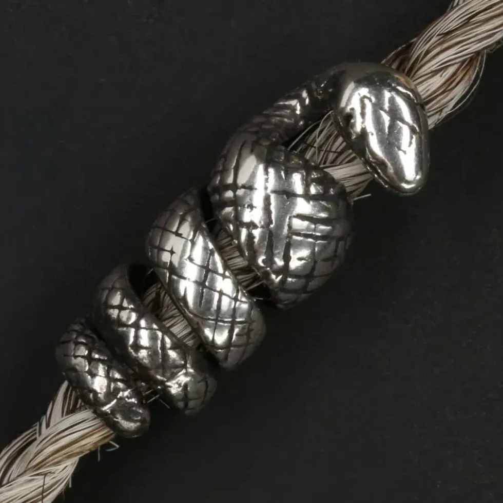 Schlange Bartperle 925 Silber Bartschmuck