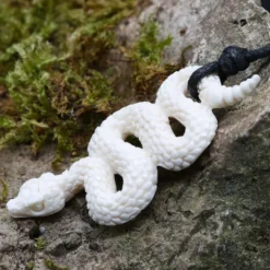 Schlange 5cm Knochenschmuck geschnitzter Kettenanhänger