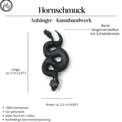 Schlange Hornschmuck Anhänger Kette